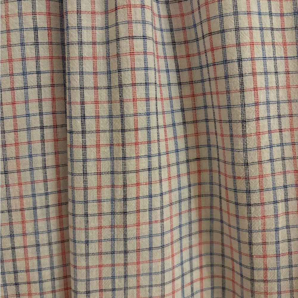 FAHERTY Linen Plaid Red and White Short Sleeved Button Down - Picture 11 of 11